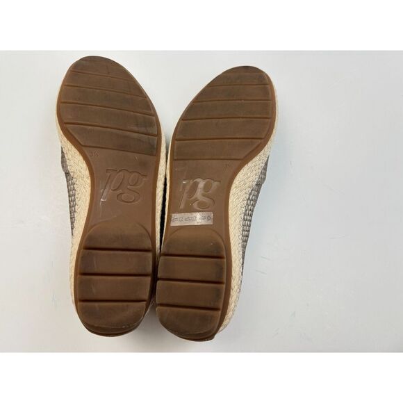 Paul Green Layla Espadrille Flats Women 3.5 US 6 EUC Textured Leather Beige Gray - Picture 6 of 15